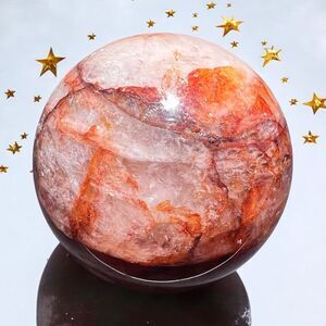 Fire Quartz Crystal Marble‎ Sphere (#15)